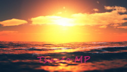 太陽和海的 CG 圖像