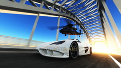 Image CG sports car and helicopter