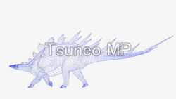 Illustration and CG dinosaurs (wire frame)