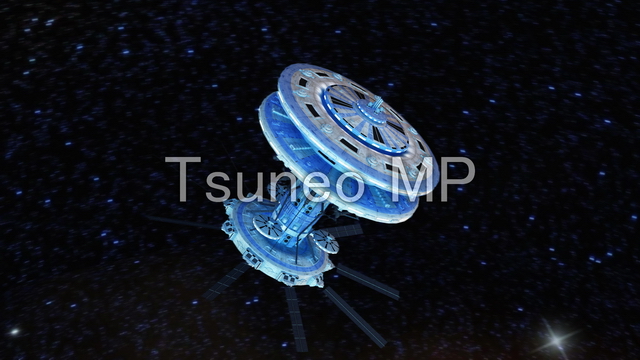 Illustration CG space station
