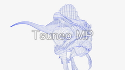 Illustration and CG dinosaurs (wire frame)