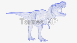 插图和 CG 恐龙 （线框架）