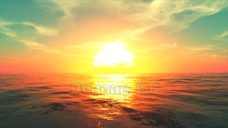 太阳和海的 CG 图像