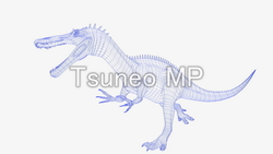 插圖和 CG 恐龍 （線框架）